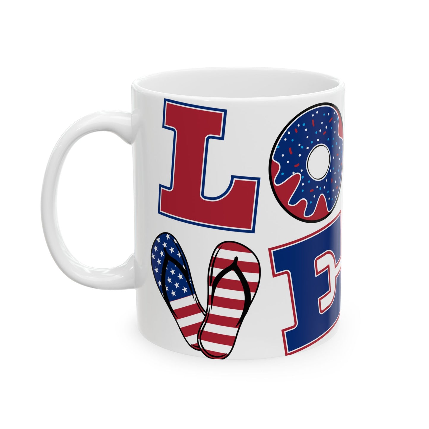 Patriotic Love Ceramic Mug - Celebrate with Fun Designs (11oz & 15oz)
