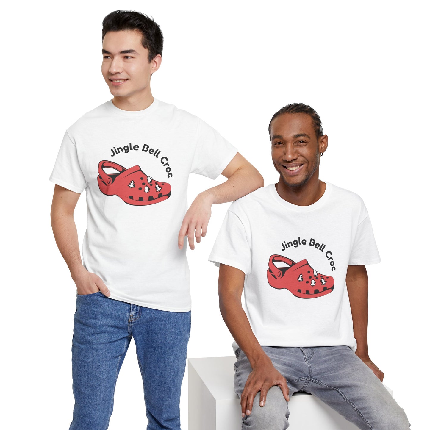 Jingle Bell Croc Unisex Heavy Cotton Tee - Fun Holiday Graphic T-Shirt