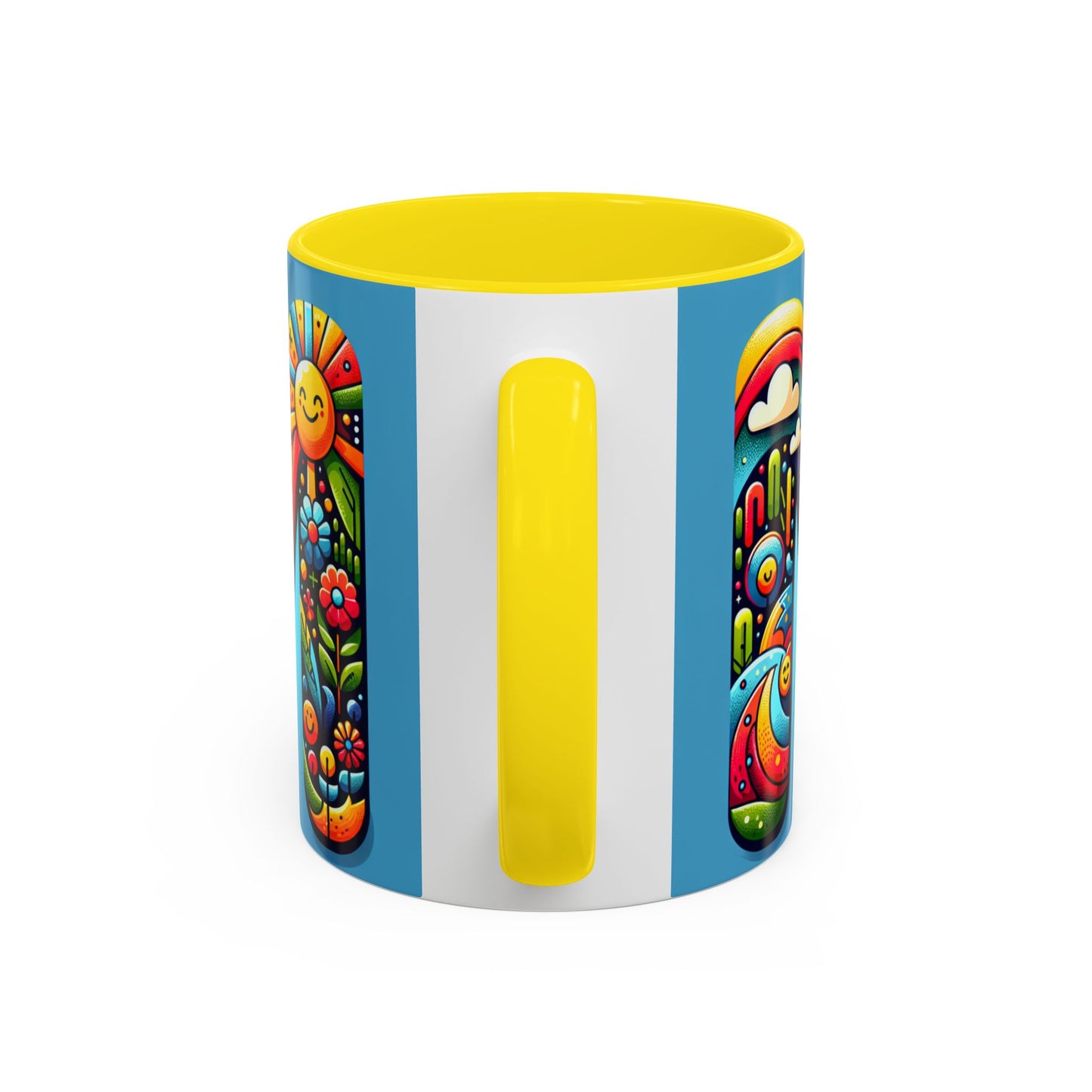 Colorful Floral Initial Coffee Mug - Vibrant Inspirational Drinkware for Home & Office