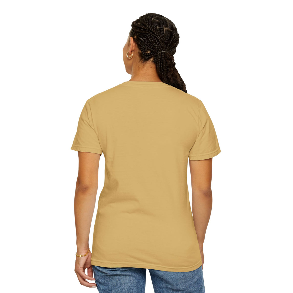 T-Shirt — Tiny Red-Haired Skateboarder Chest Graphic, Minimal Streetwear Tee