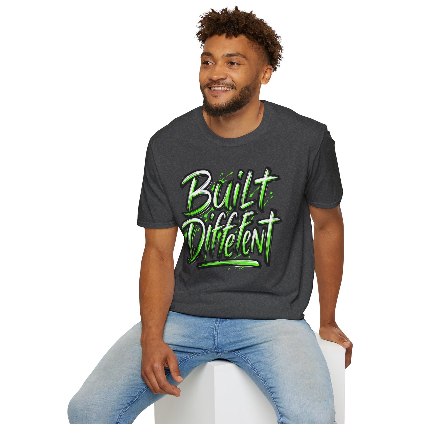 Built Different T-Shirt — Bold Neon Graffiti Tee