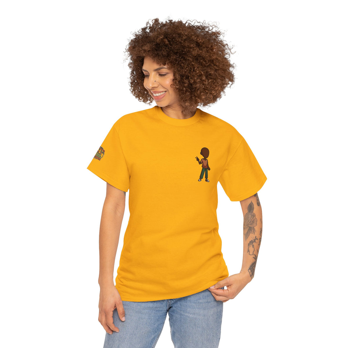 Mini Guitarist Tee — Cute Retro Kid Playing Guitar Graphic T-Shirt