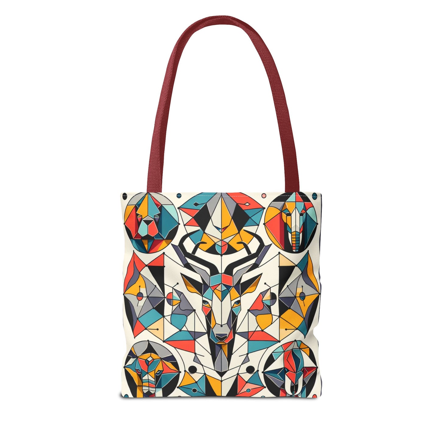 Colorful Geometric Animal Tote Bag - Eco-Friendly & Stylish