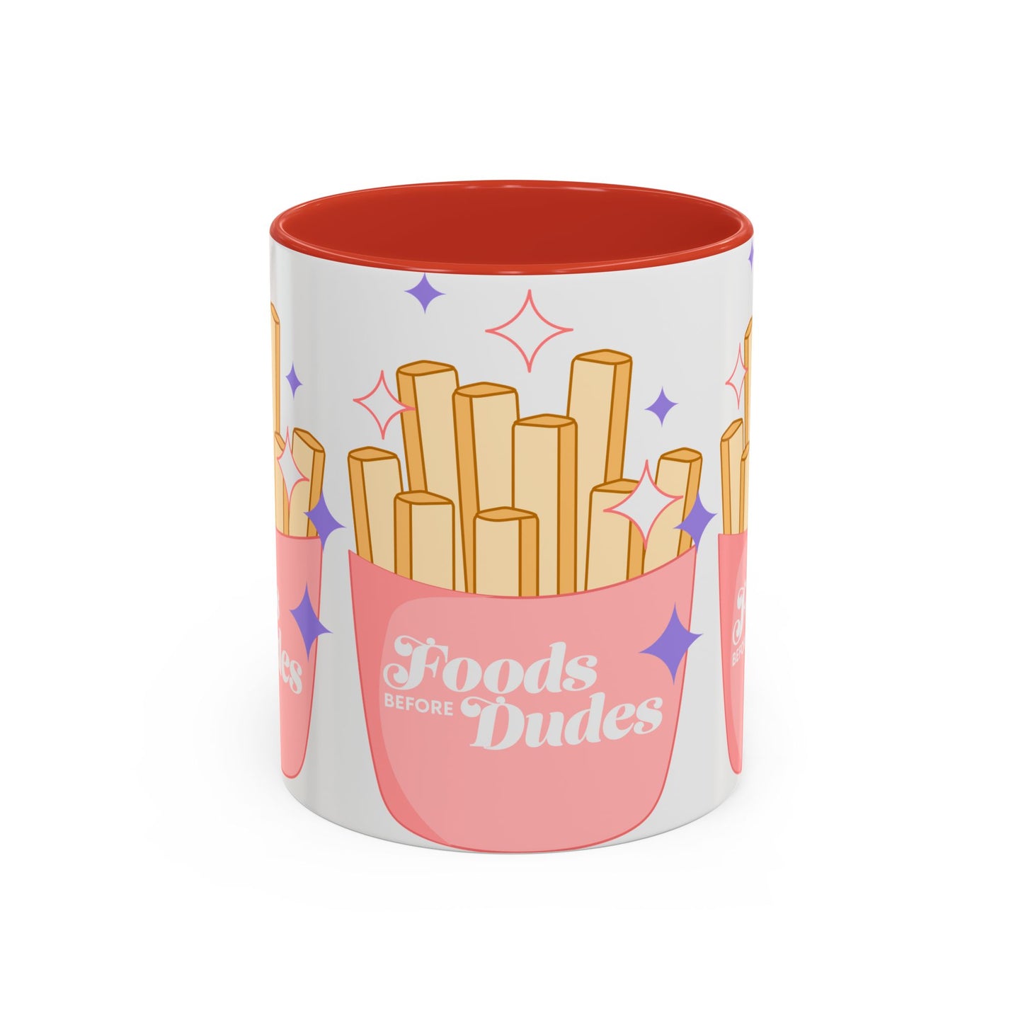 Fun 'Foods Before Dudes' Accent Coffee Mug - Perfect Gift for Food Lovers