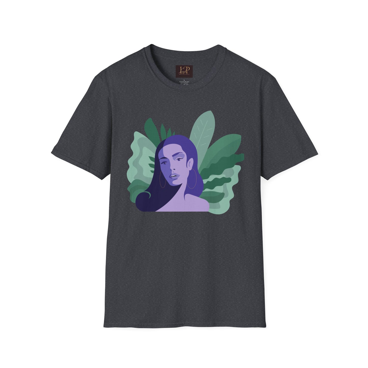 Chic Botanical Portrait T-Shirt for Nature Lovers