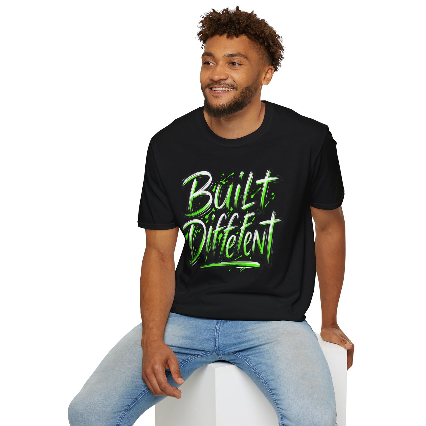 Built Different T-Shirt — Bold Neon Graffiti Tee