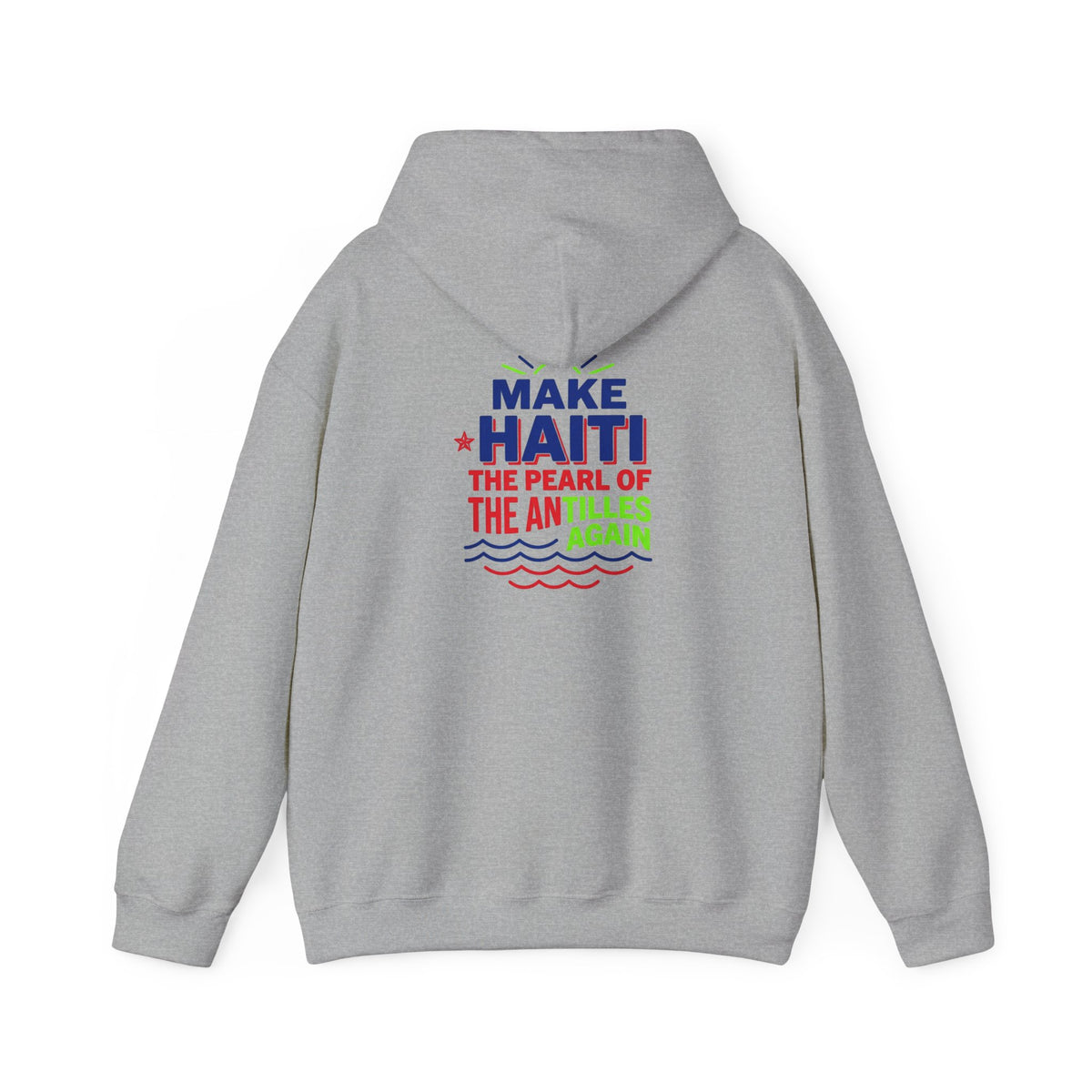 Make Haiti The Pearl of the Antilles Again Hoodie — Cartoon Figure Back Print