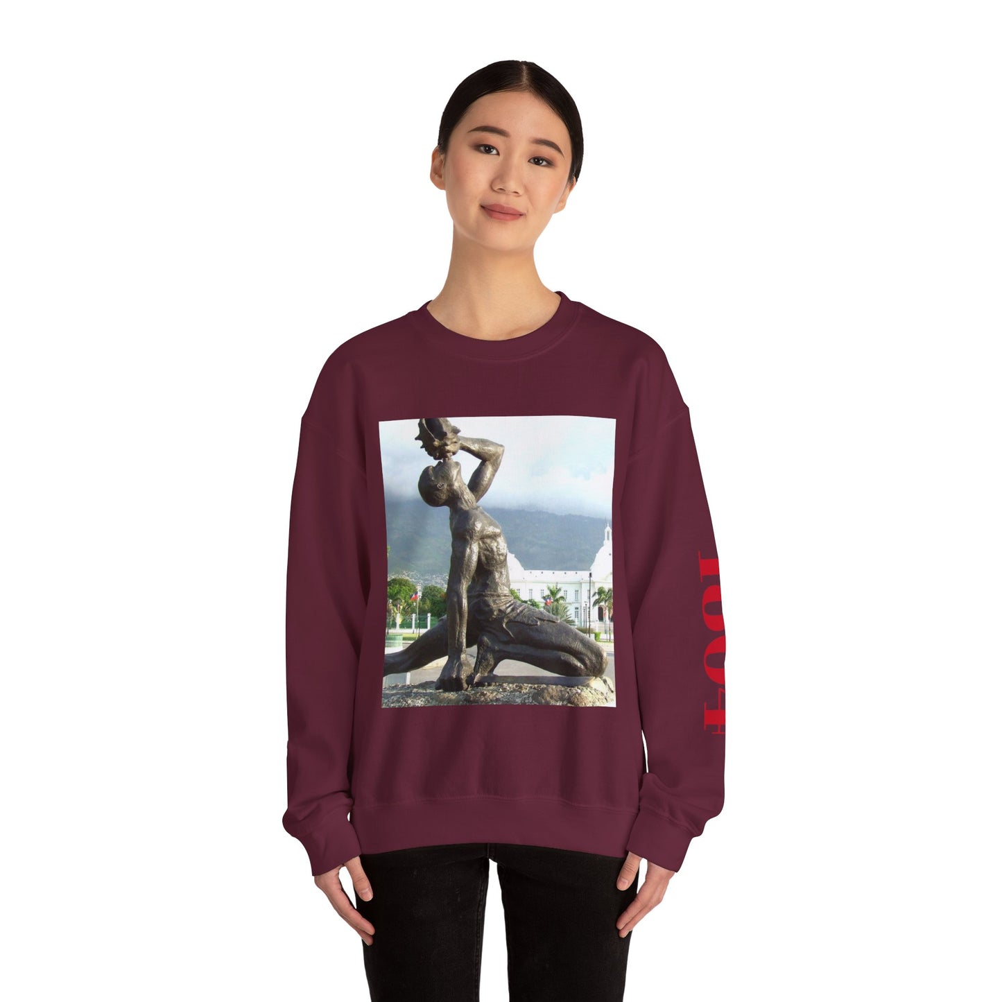 Artistic Unisex Crewneck Sweatshirt with Statue Design