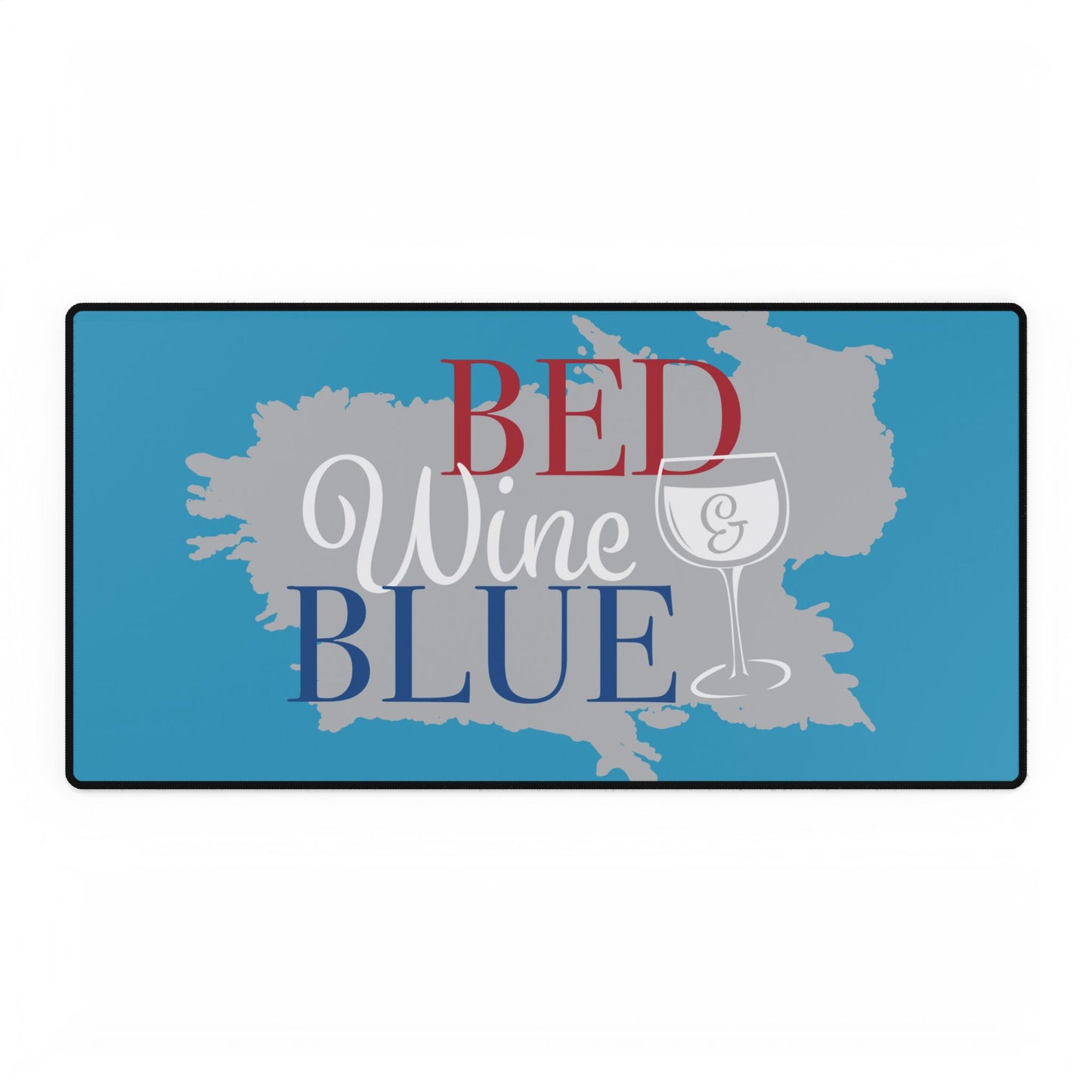 Custom Wine & Blue Desk Mat for Home and Office