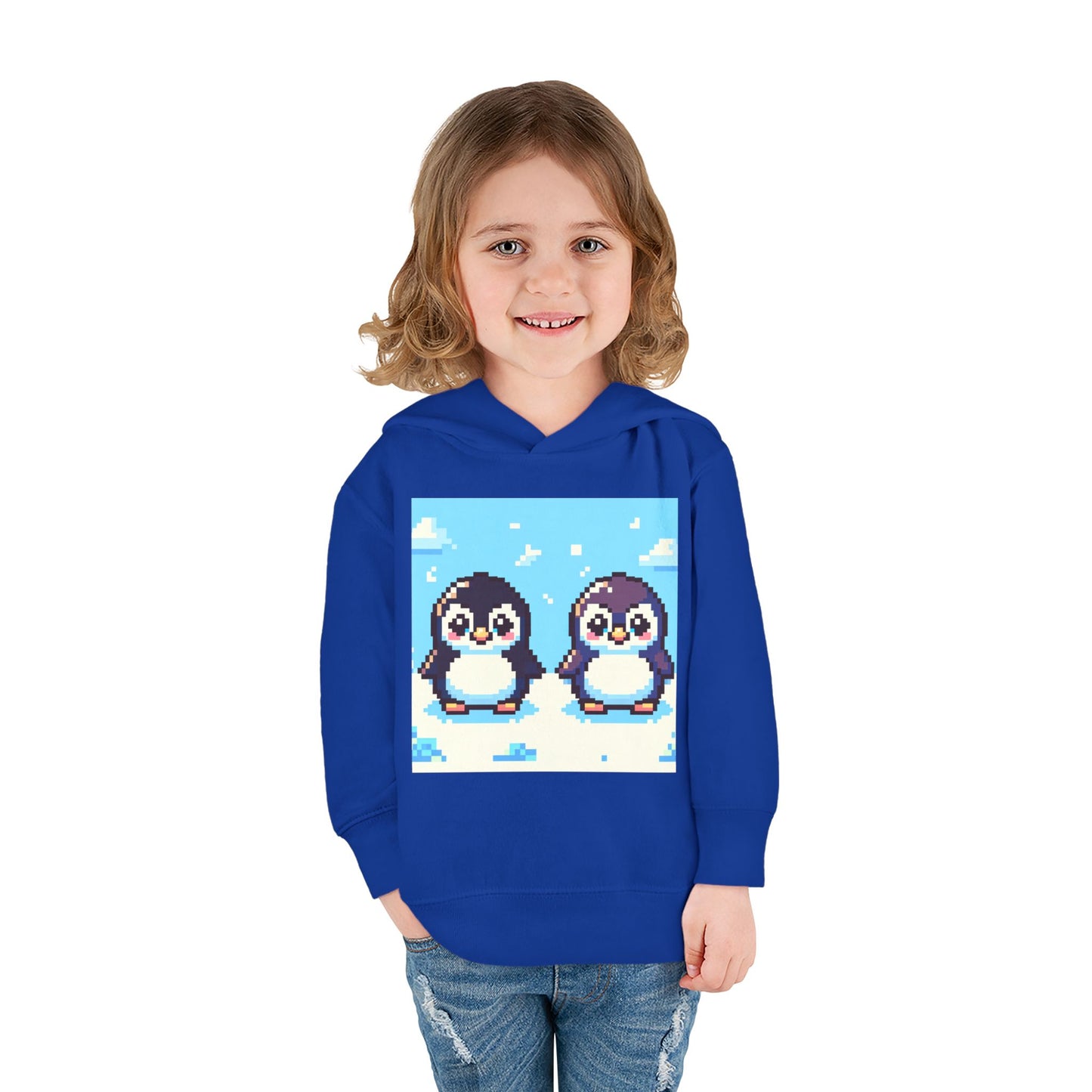 Cute Penguin Toddler Pullover Fleece Hoodie - Perfect for Winter Playtime