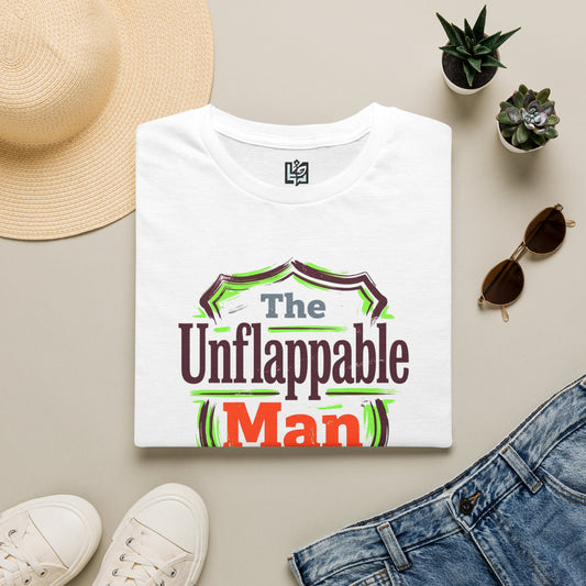 The Unflappable Man T-Shirt — Funny Retro Badge Graphic Tee