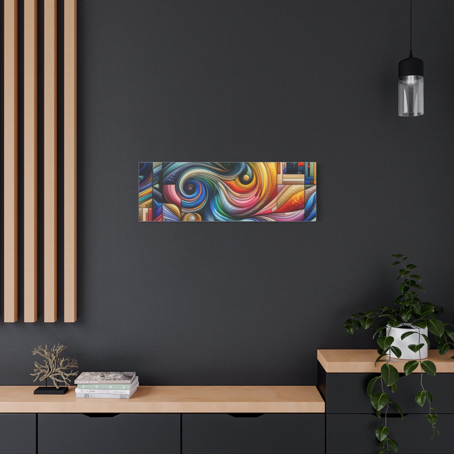 Vibrant Abstract Swirl Matte Canvas Art - Colorful Home Decor