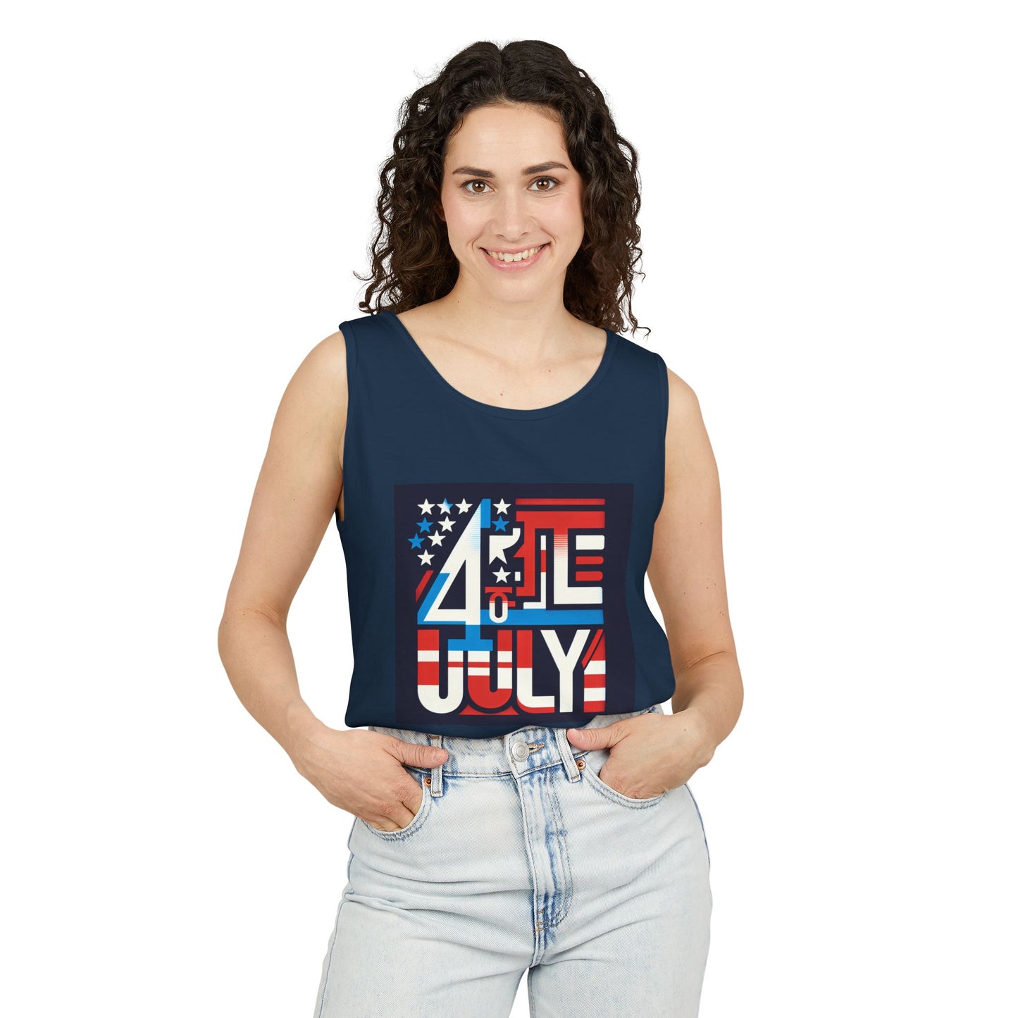 Patriotic Fourth of July Tank Top, American Flag Tee, Summer Celebration Apparel, Unisex Graphic Shirt, USA Independence Day Outfit