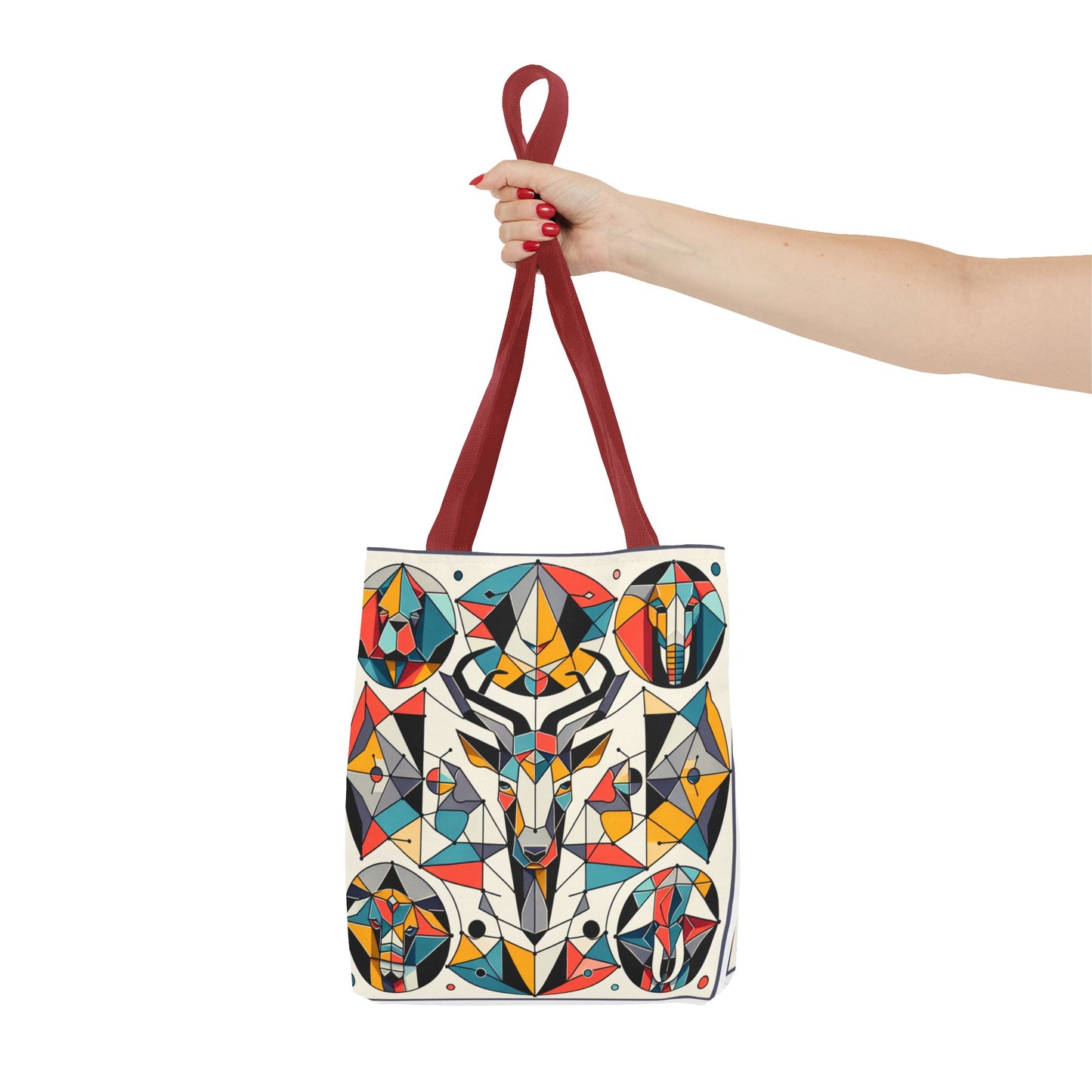 Colorful Geometric Animal Tote Bag - Eco-Friendly & Stylish