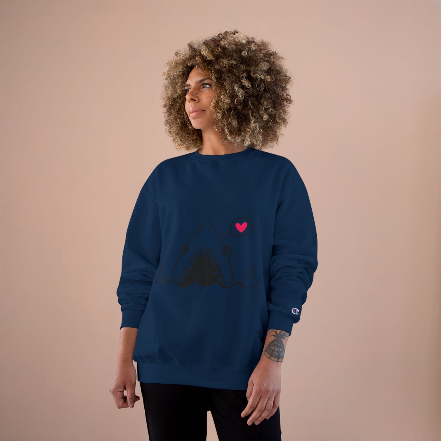 Adorable Shark Love Champion Sweatshirt for Ocean Lovers