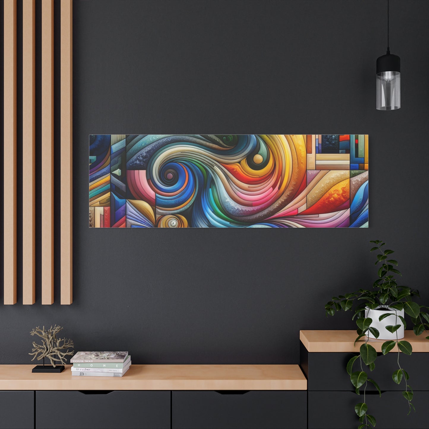 Vibrant Abstract Swirl Matte Canvas Art - Colorful Home Decor