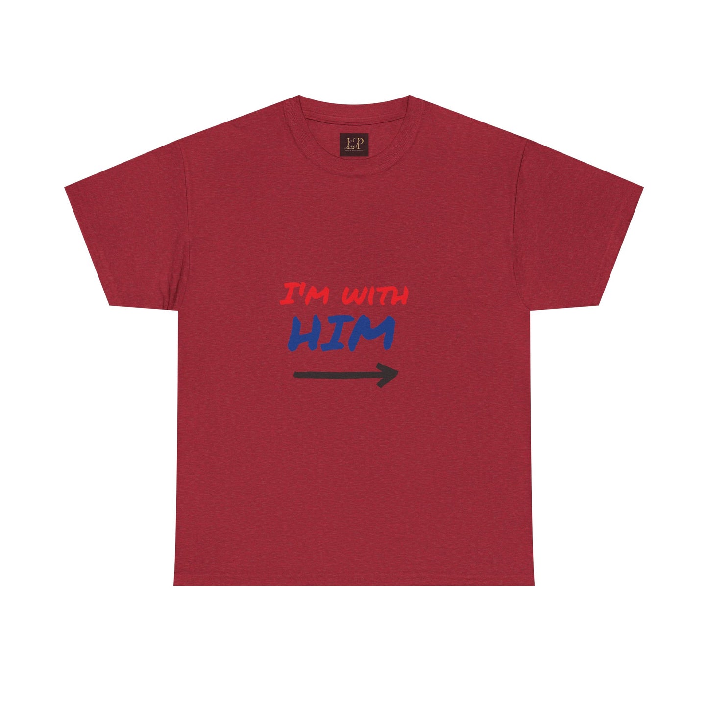 I'm With Him Unisex Heavy Cotton Tee - Casual Statement Tee for Any Occasion