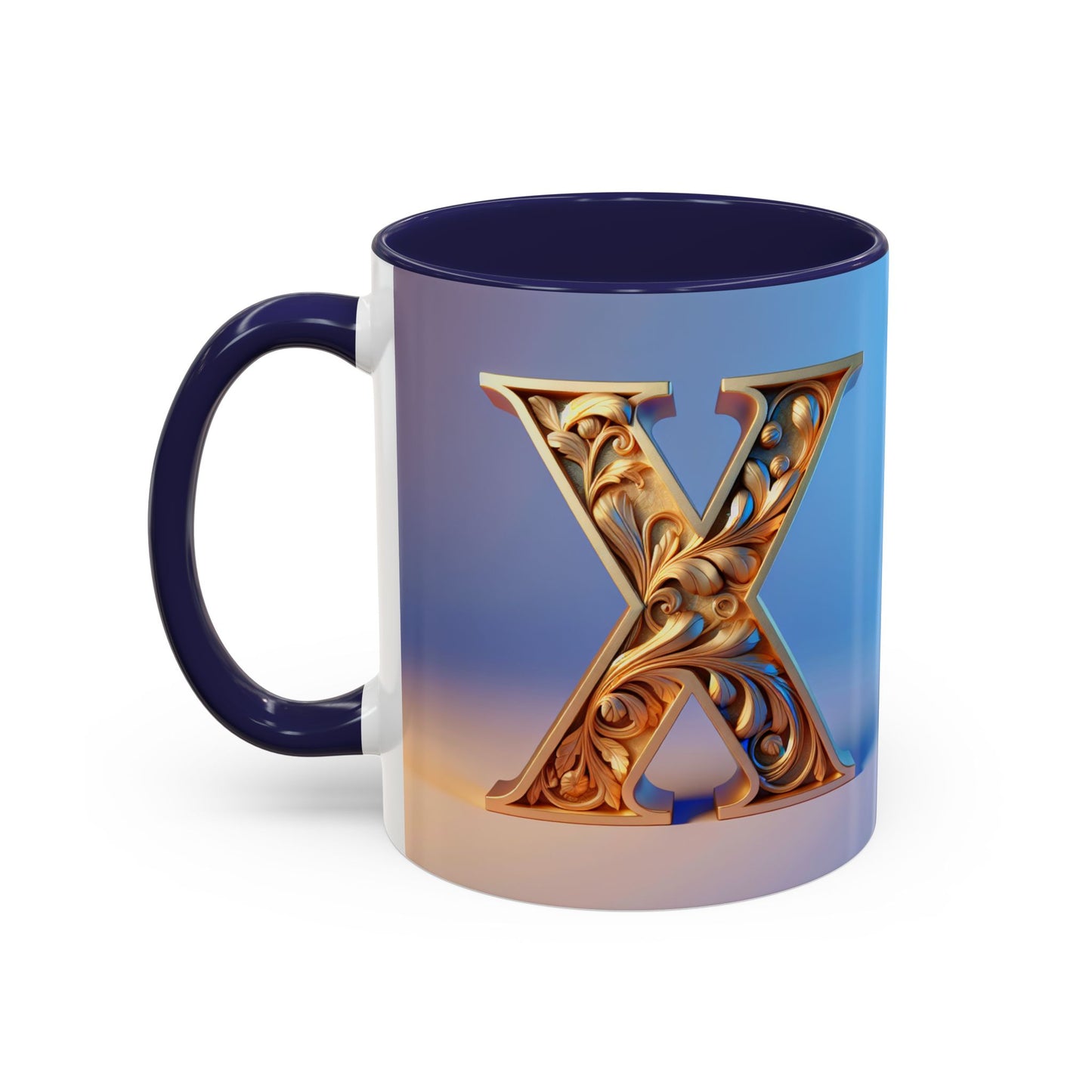 Elegant Monogram Accent Coffee Mug - Customizable X Design for Home & Gifts