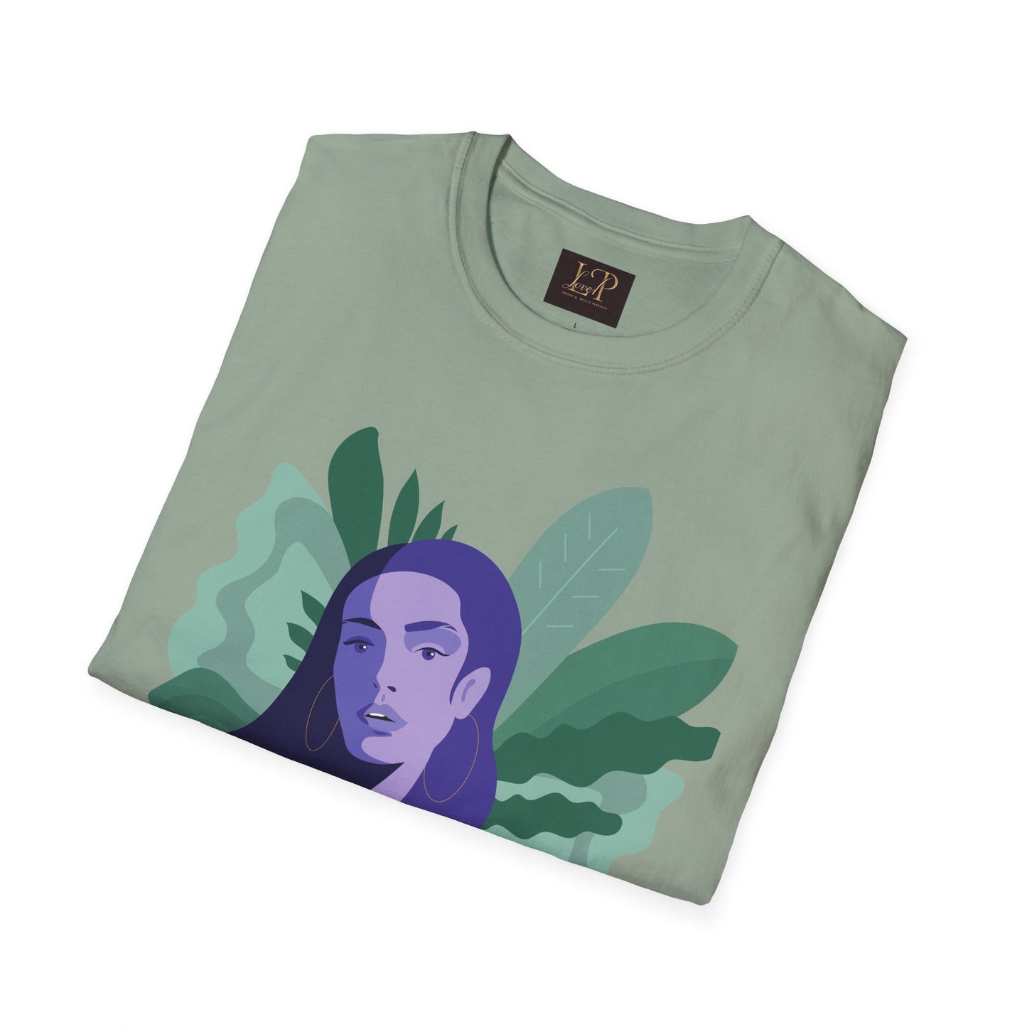Chic Botanical Portrait T-Shirt for Nature Lovers