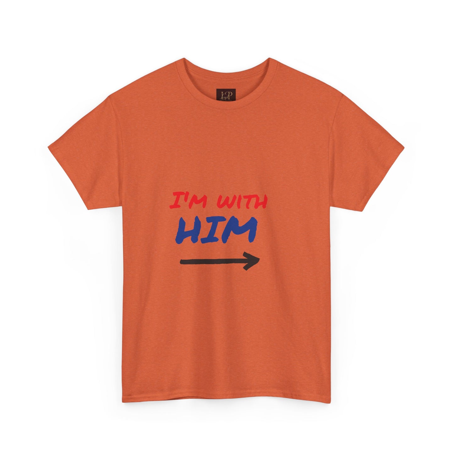 I'm With Him Unisex Heavy Cotton Tee - Casual Statement Tee for Any Occasion