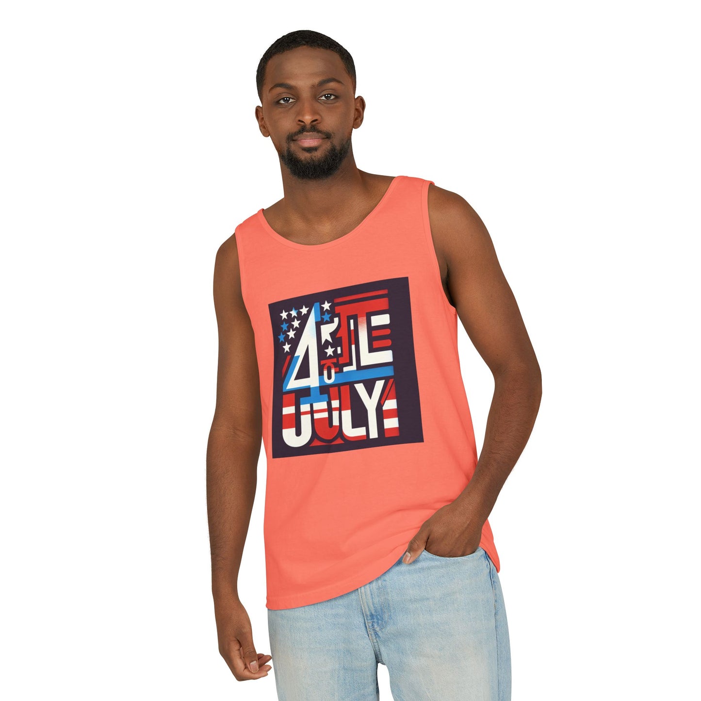 Patriotic Fourth of July Tank Top, American Flag Tee, Summer Celebration Apparel, Unisex Graphic Shirt, USA Independence Day Outfit