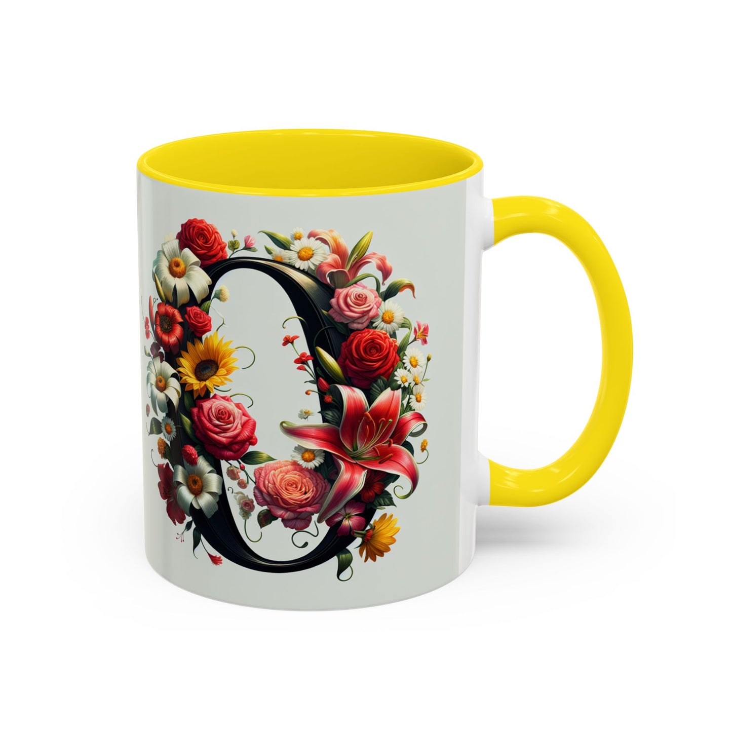 Floral Accent Coffee Mug - Elegant & Vibrant Design for Flower Lovers