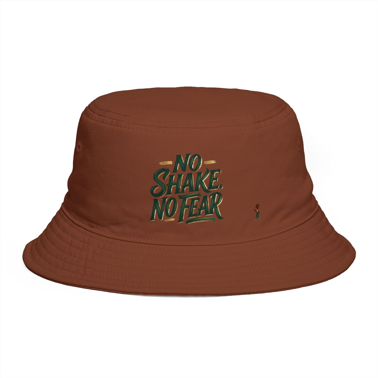 No Shake No Fear Bucket Hat — Retro Motivational Outdoor Bucket Hat