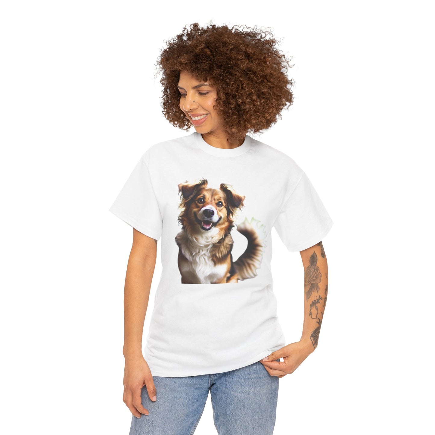 Happy Dog Unisex Heavy Cotton Tee - Perfect Gift for Pet Lovers