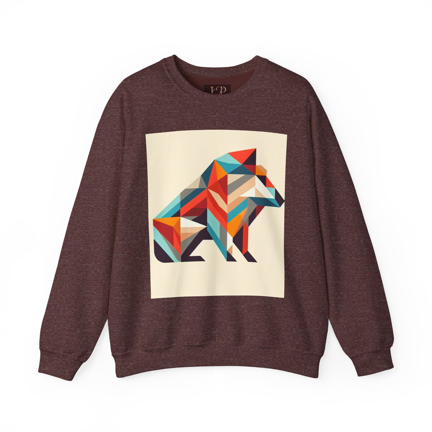 Geometric Wolf Crewneck Sweatshirt - Inspirational Quote Apparel