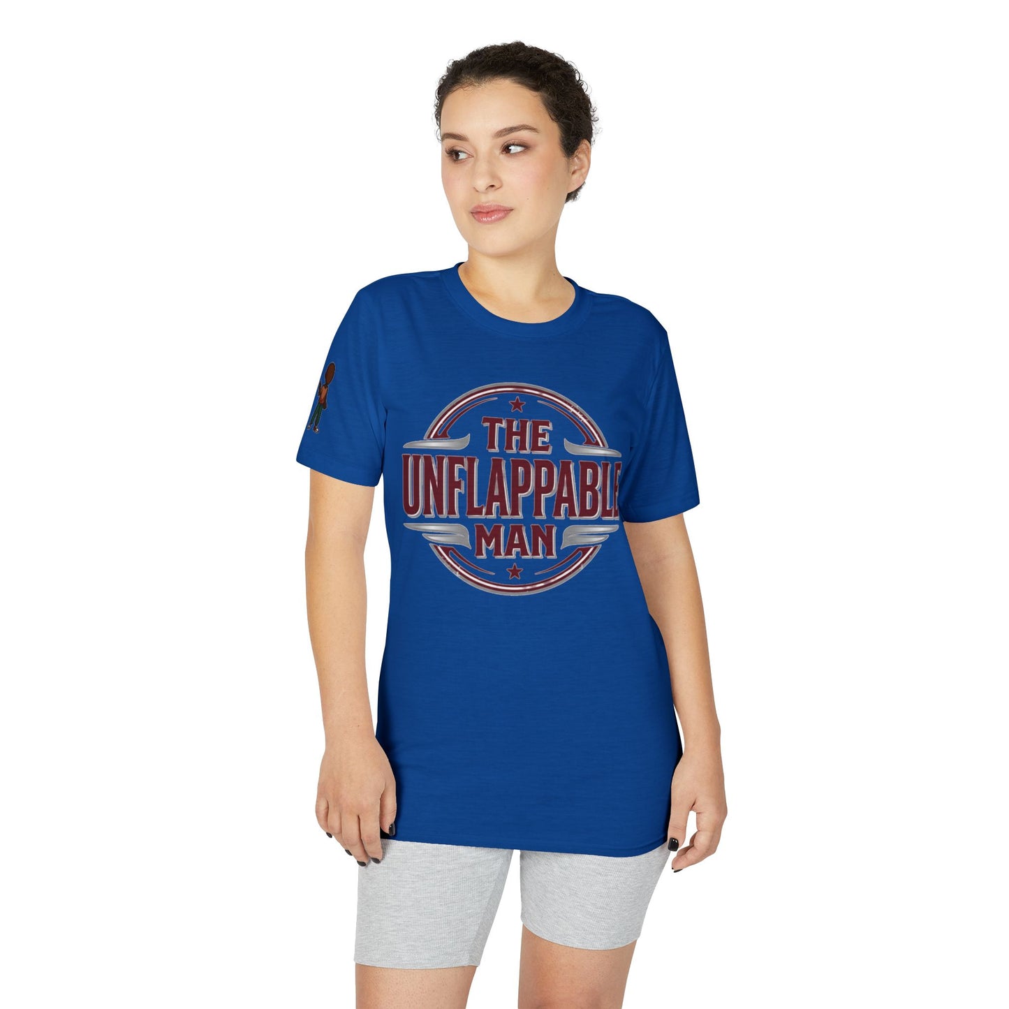 The Unflappable Man T-Shirt – Vintage Badge Graphic Tee for Calm, Confident Guys