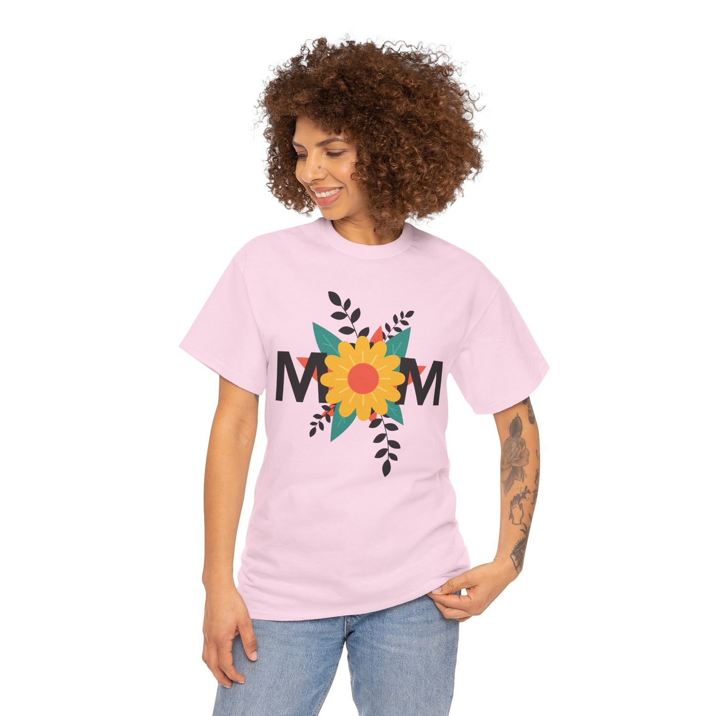 Mom Floral Unisex Heavy Cotton Tee - Perfect Gift for Mother's Day