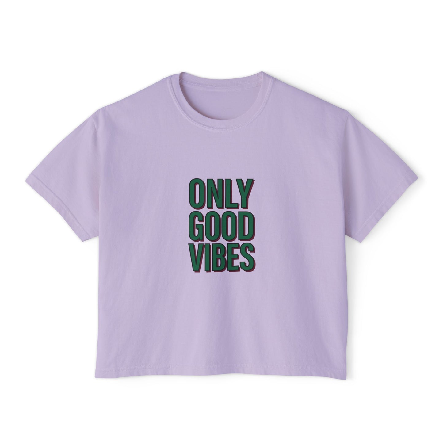 Only Good Vibes Boxy Tee — Women's Positive Graphic Crop T-Shirt