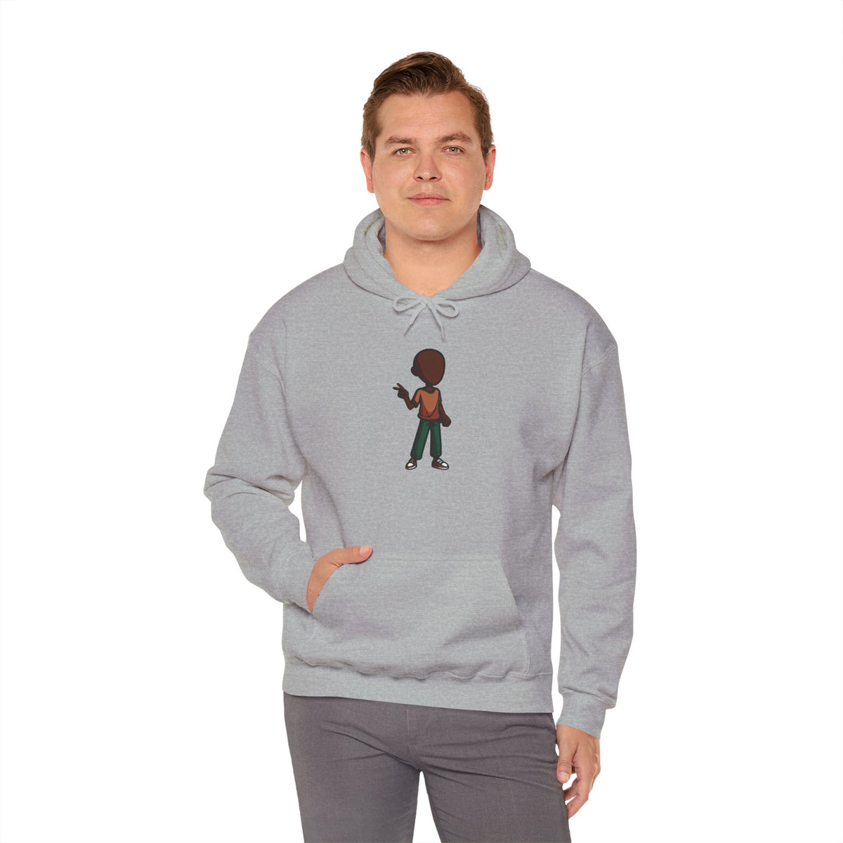 Make Haiti The Pearl of the Antilles Again Hoodie — Cartoon Figure Back Print