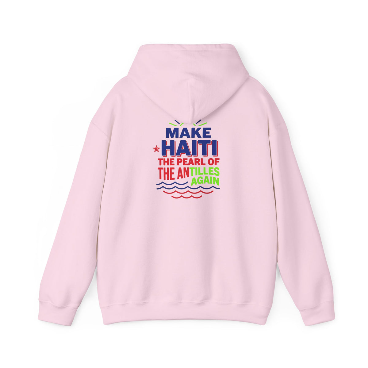 Make Haiti The Pearl of the Antilles Again Hoodie — Cartoon Figure Back Print