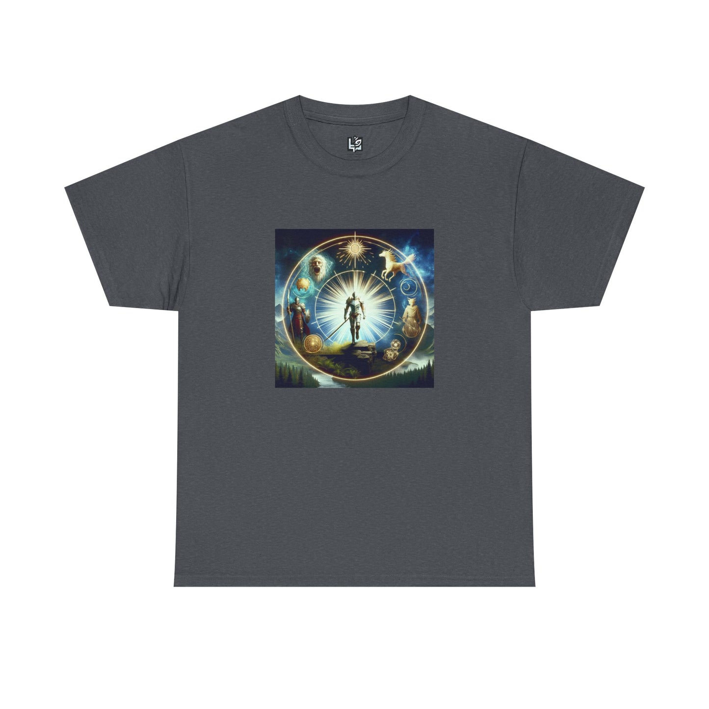Cosmic Connection Unisex Heavy Cotton Tee - Celestial Design for Star Lovers