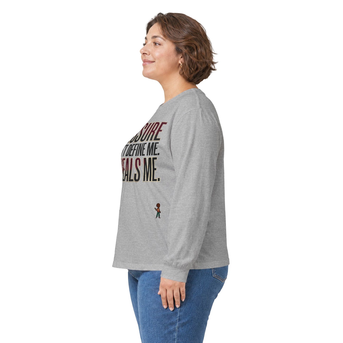 Long Sleeve Tee — "Pressure Doesn't Define Me, It Reveals Me" Motivational Shirt