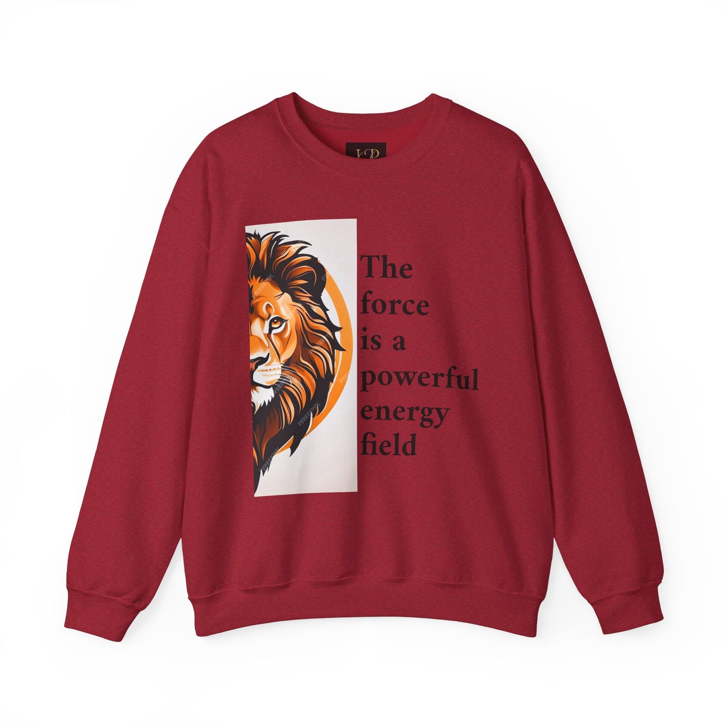 Motivational Lion Crewneck Sweatshirt | The Force Is A Powerful Energy Field