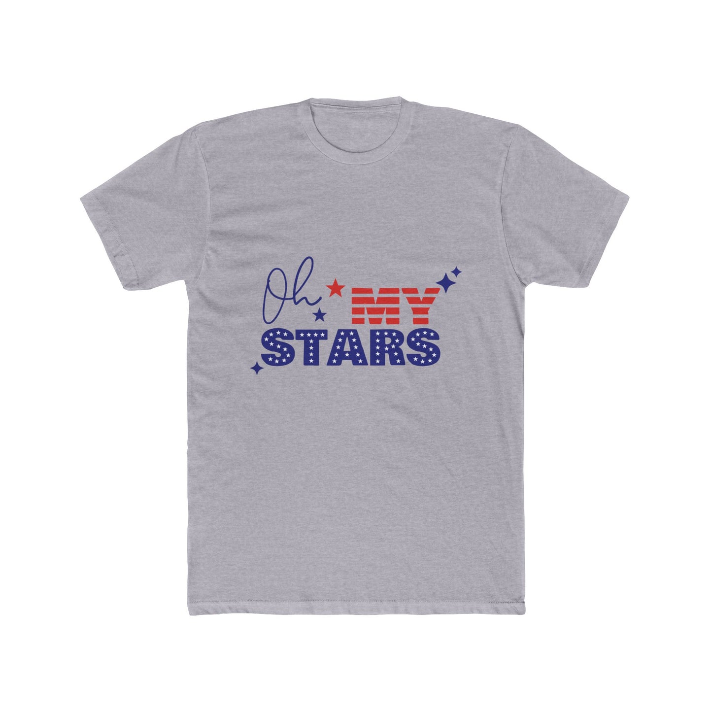 Patriotic Unisex Cotton Crew Tee - "Oh My Stars" Design