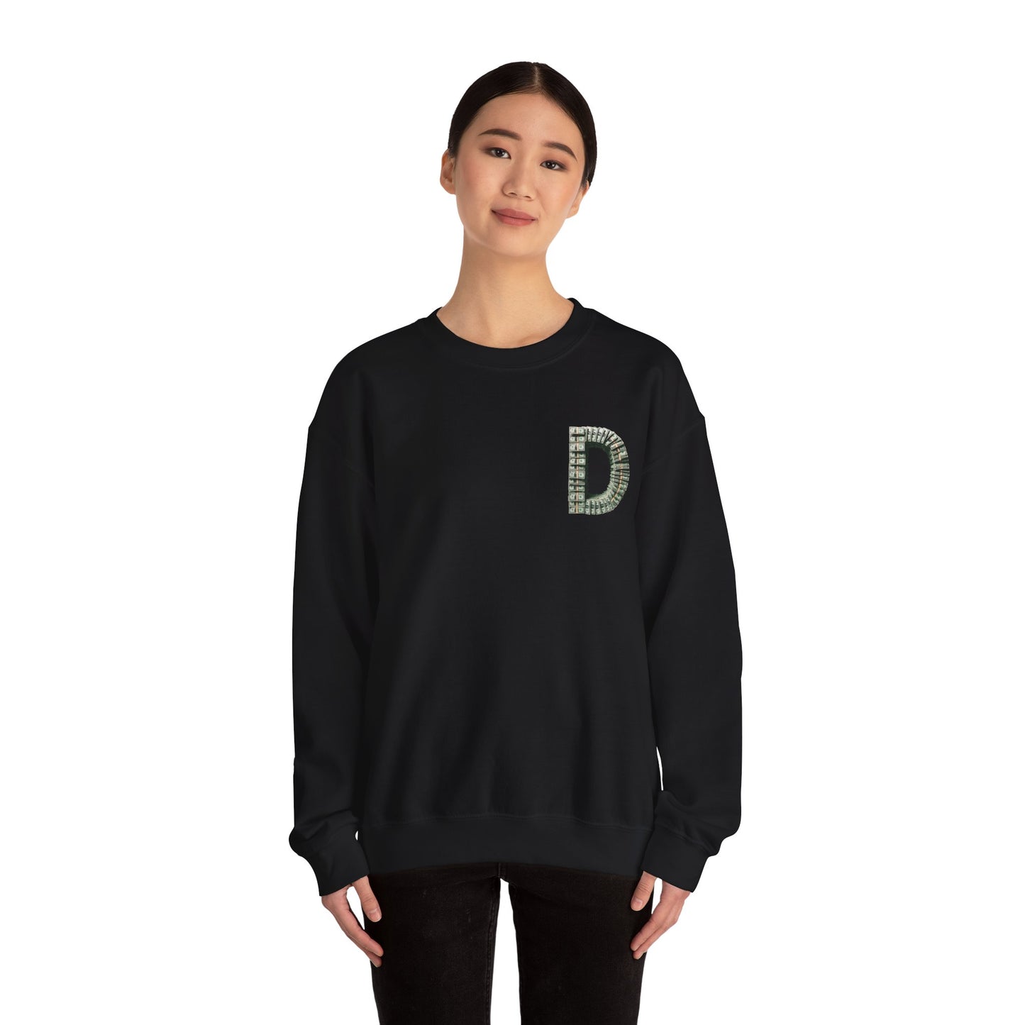 Unisex Crewneck Sweatshirt with 'D' and Dollar Sign Design | Stylish & Cozy Apparel for Casual Days
