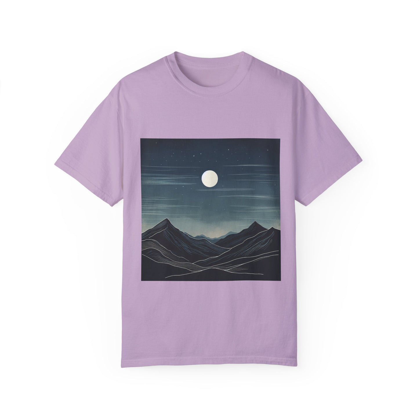 Moonlit Mountains Unisex Garment-Dyed T-shirt | Nature-Inspired Style for Adventurers