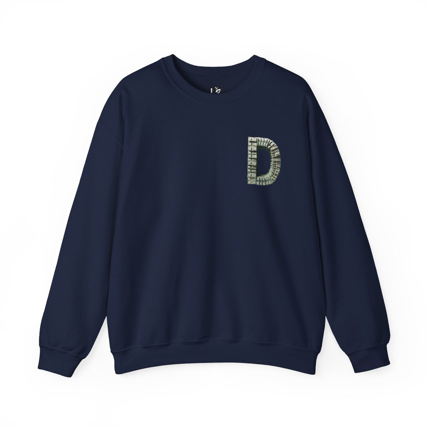 Unisex Crewneck Sweatshirt with 'D' and Dollar Sign Design | Stylish & Cozy Apparel for Casual Days