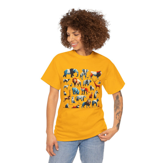 Colorful Animal Illustration Unisex Heavy Cotton Tee - Perfect for Nature Lovers