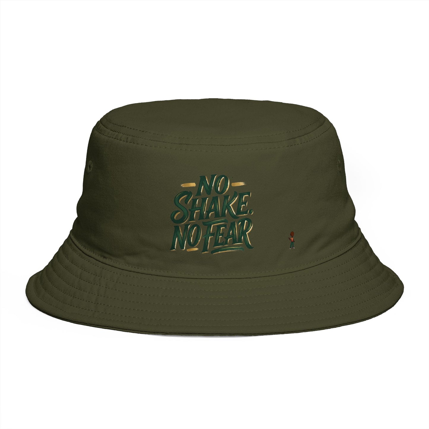 No Shake No Fear Bucket Hat — Retro Motivational Outdoor Bucket Hat