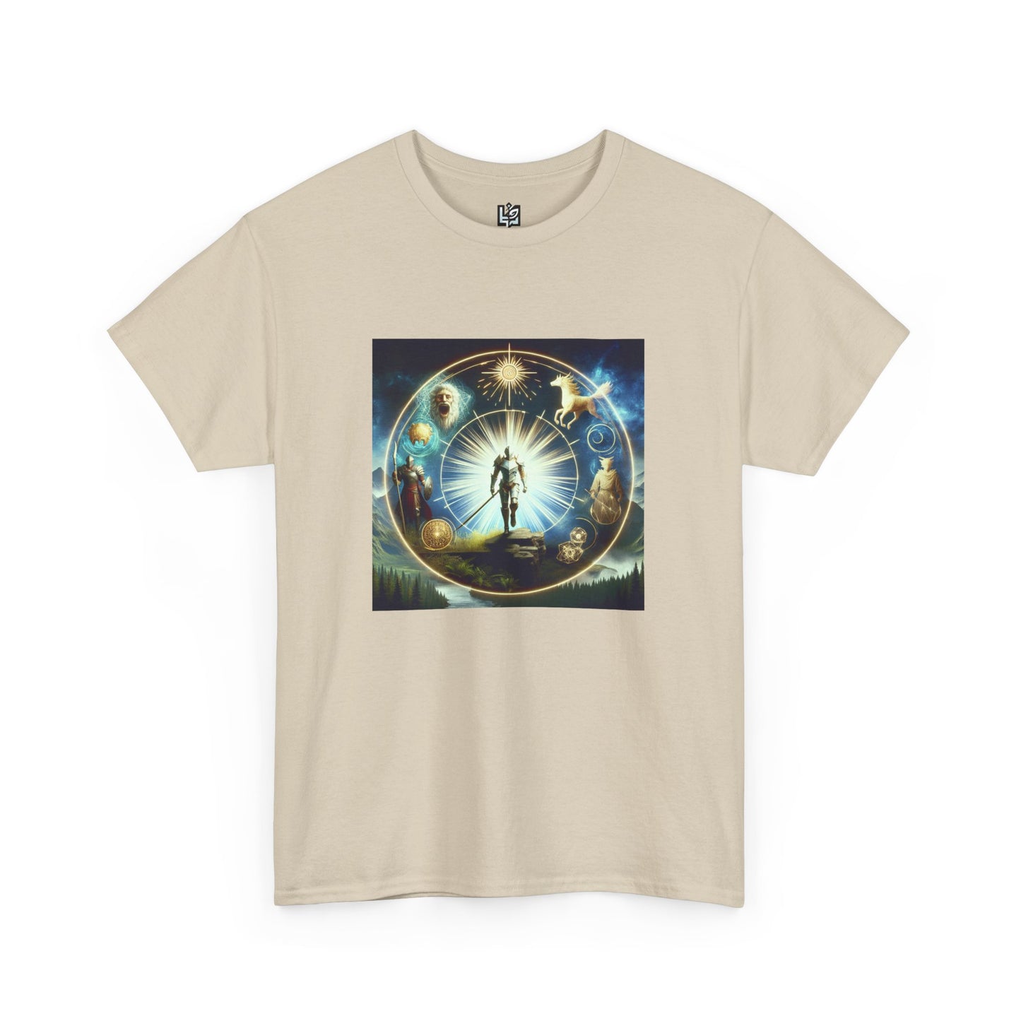 Cosmic Connection Unisex Heavy Cotton Tee - Celestial Design for Star Lovers