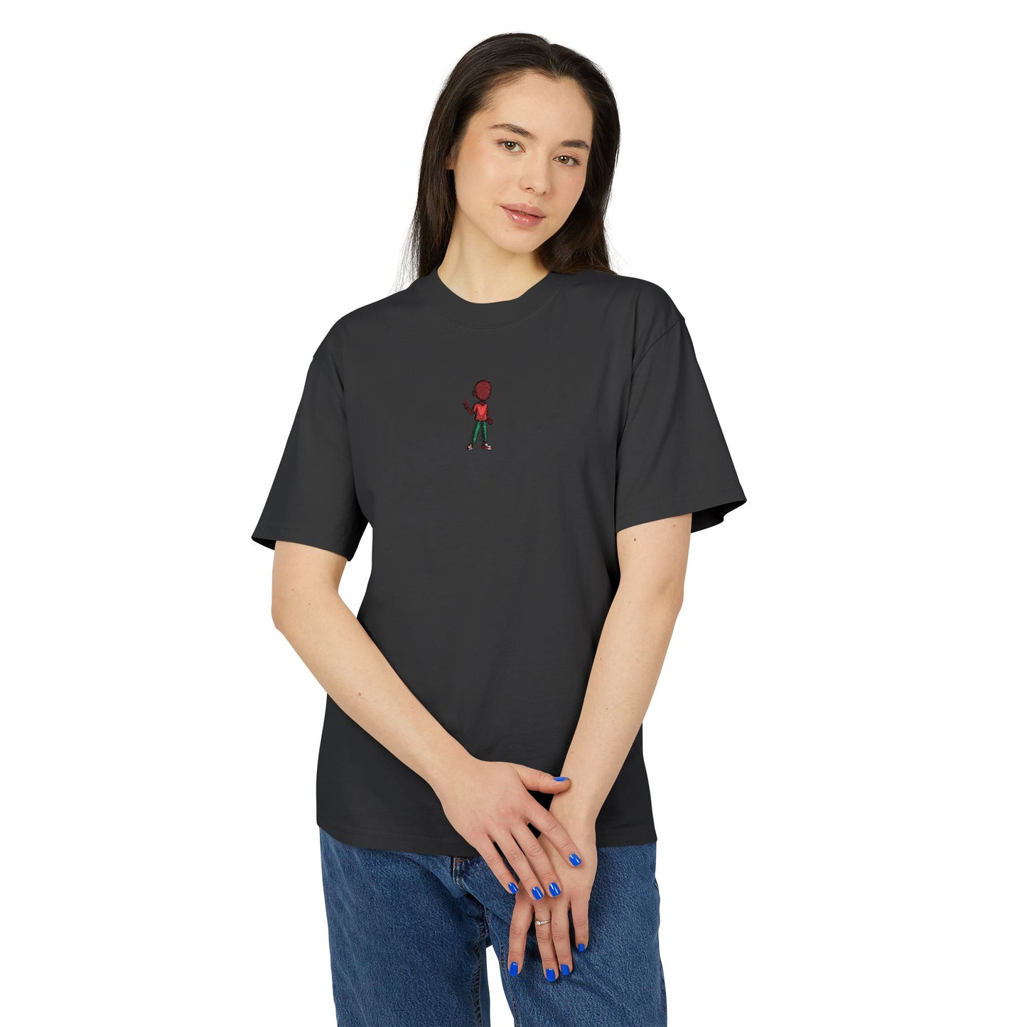 Graphic Tee — Small Red Skateboarder Chest Design