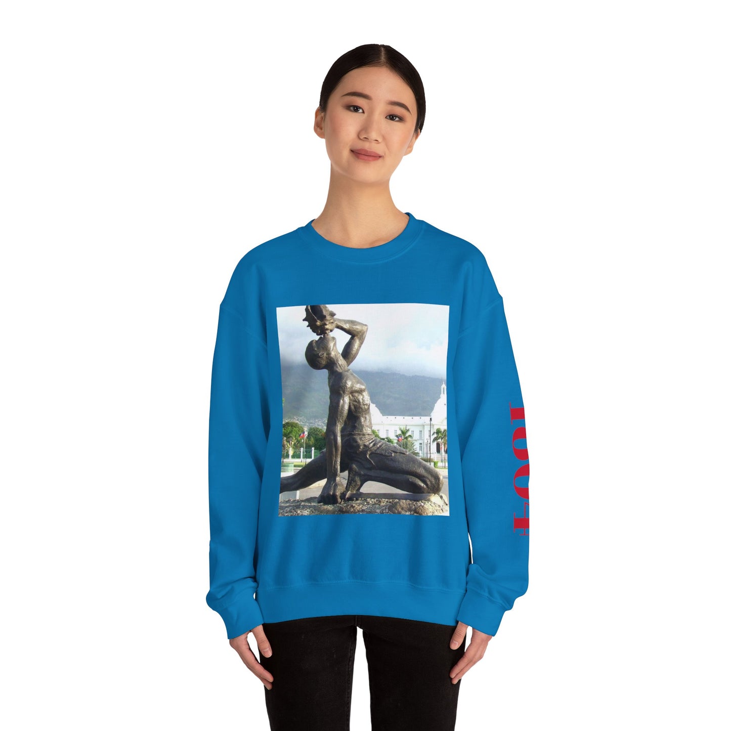 Artistic Unisex Crewneck Sweatshirt with Statue Design