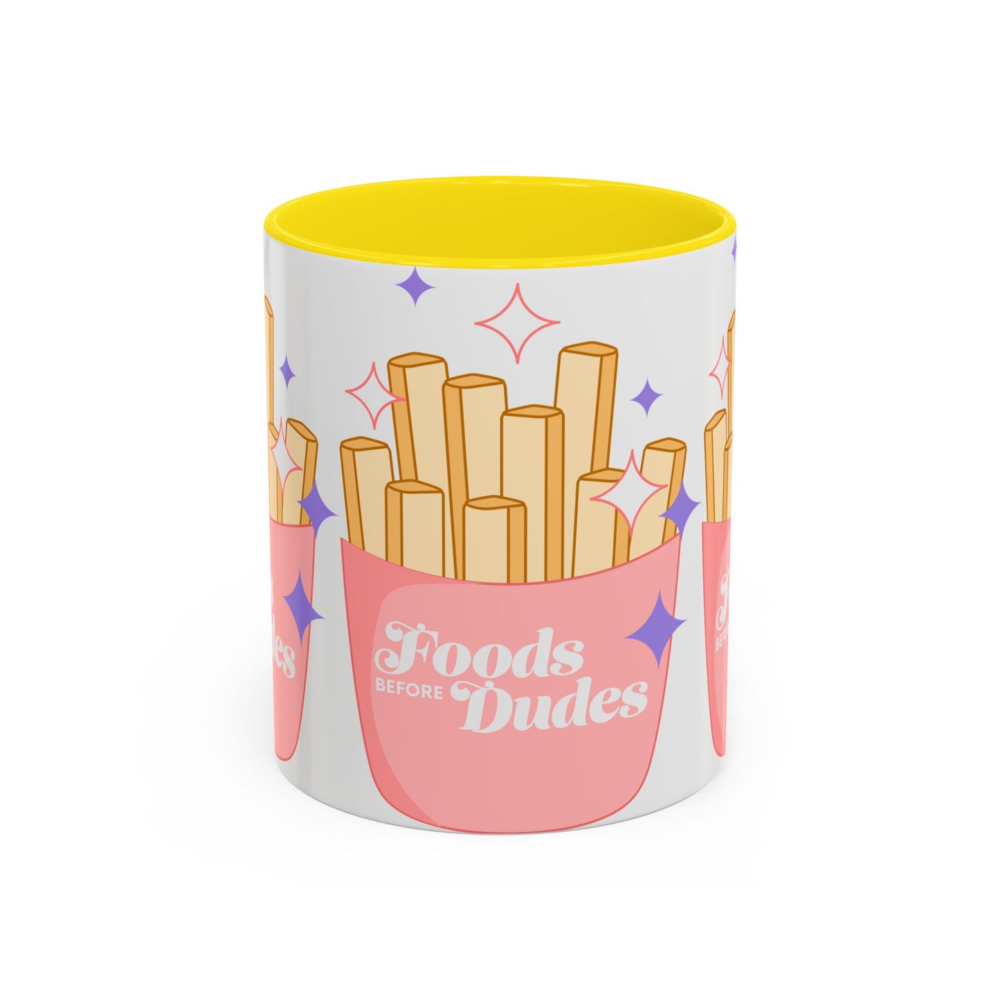 Fun 'Foods Before Dudes' Accent Coffee Mug - Perfect Gift for Food Lovers