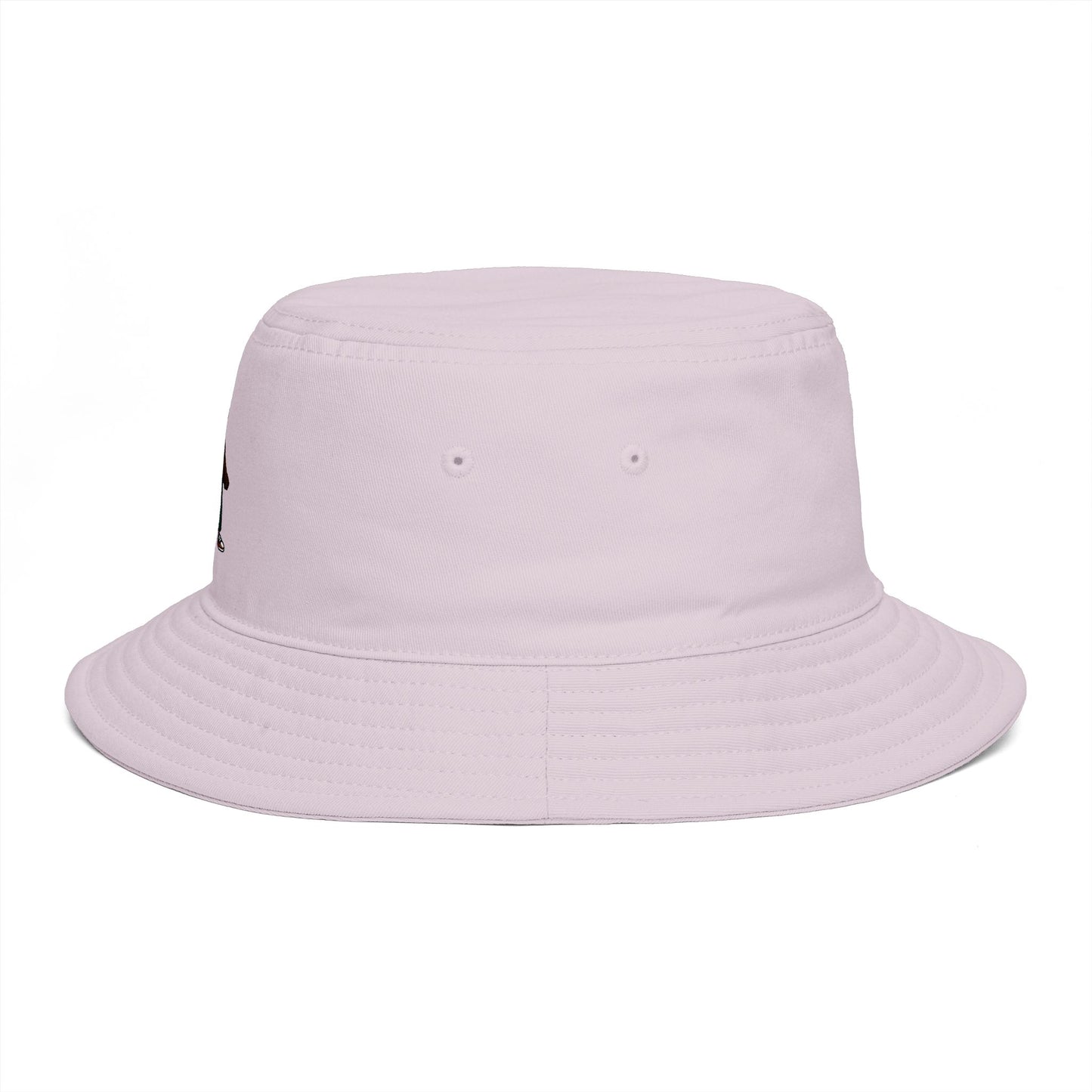 Brown Streetwear Bucket Hat with Small Kid Cartoon Graphic
