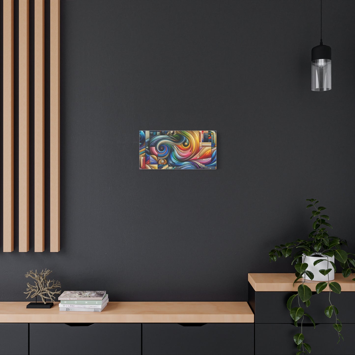 Vibrant Abstract Swirl Matte Canvas Art - Colorful Home Decor