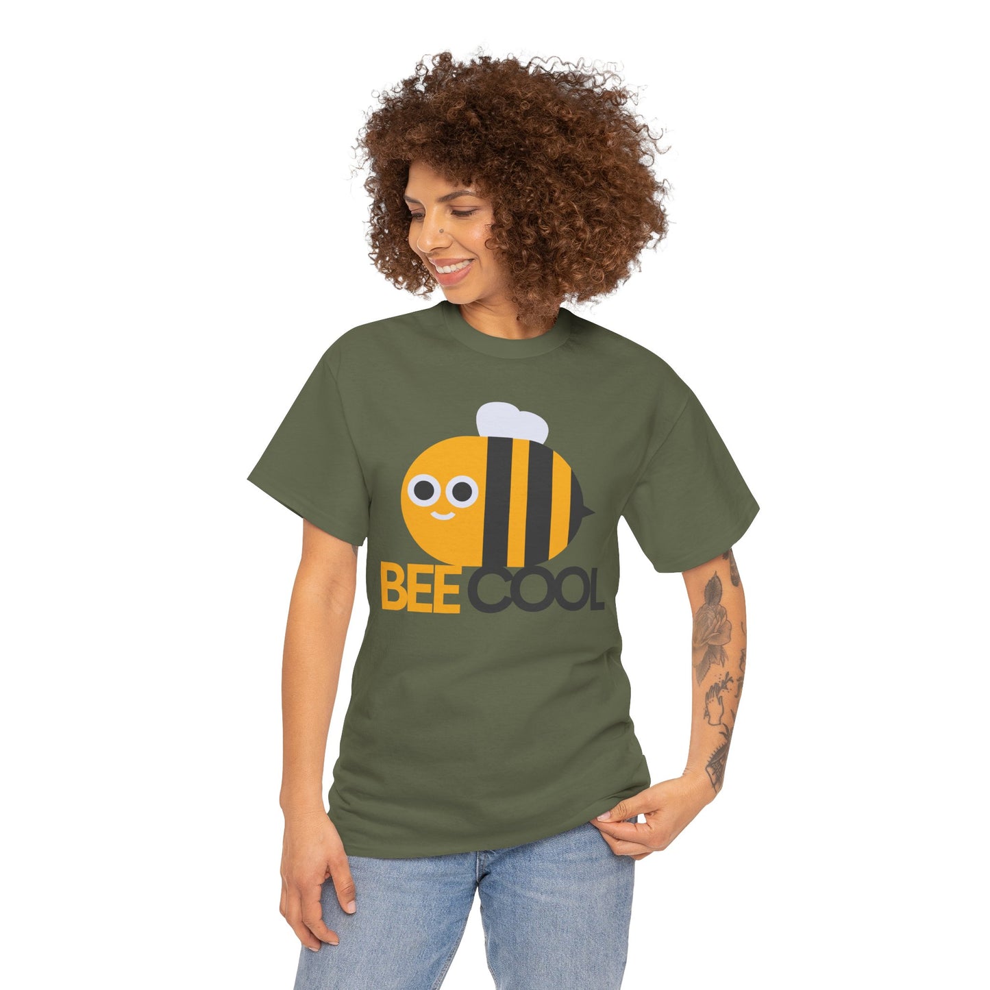 Bee Cool Unisex Heavy Cotton Tee - Fun and Quirky Graphic Shirt